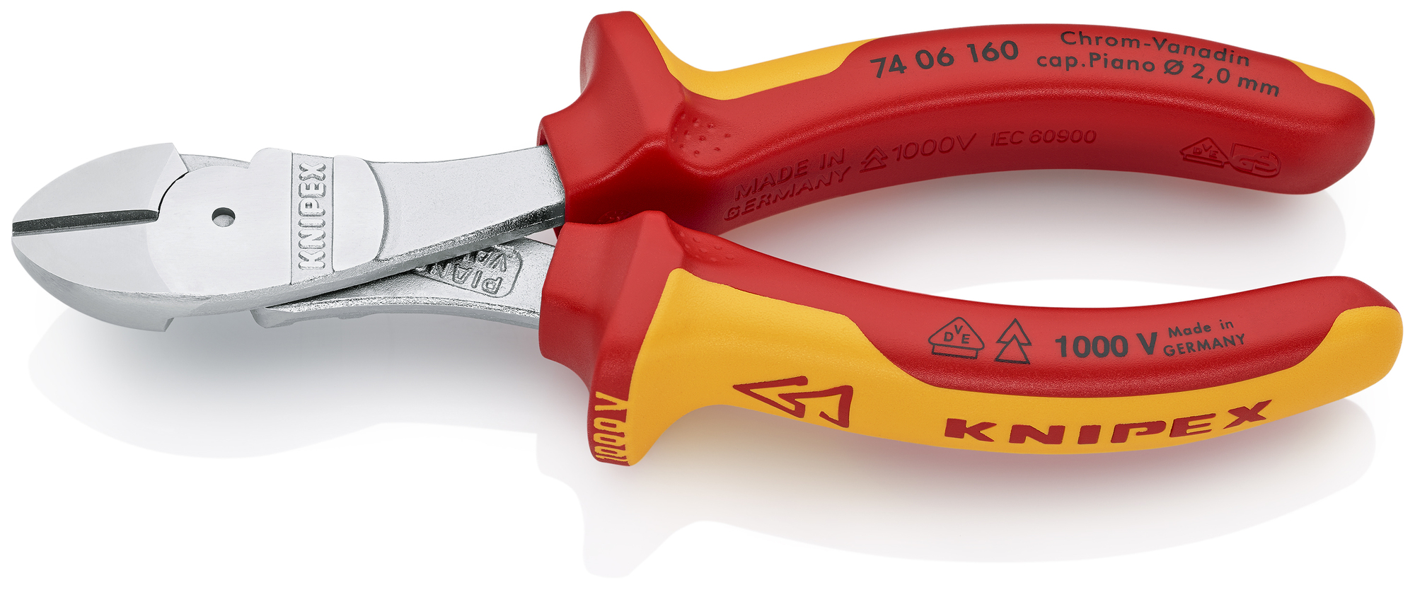 High Leverage Diagonal Cutters-1000V Insulated, 6 1/4 in., Multi-Component, VDE