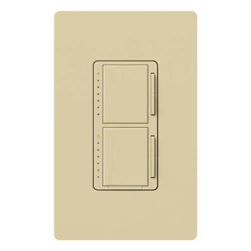 MA-L3L3-IV Maestro Designer Style Dual Dimmer, 120 VAC, 1 Poles, On/Off Operation, Ivory
