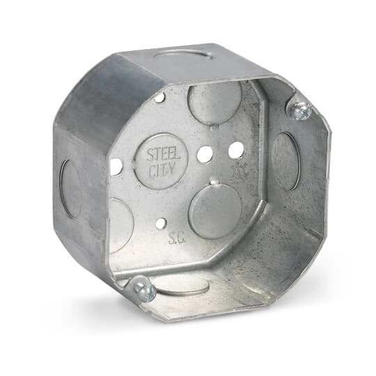 541711/2-25 Steel City Drawn Style Box, Steel, 22.5 cu-in Capacity, 1 Outlets, 2 Knockouts, 2-1/8 in D