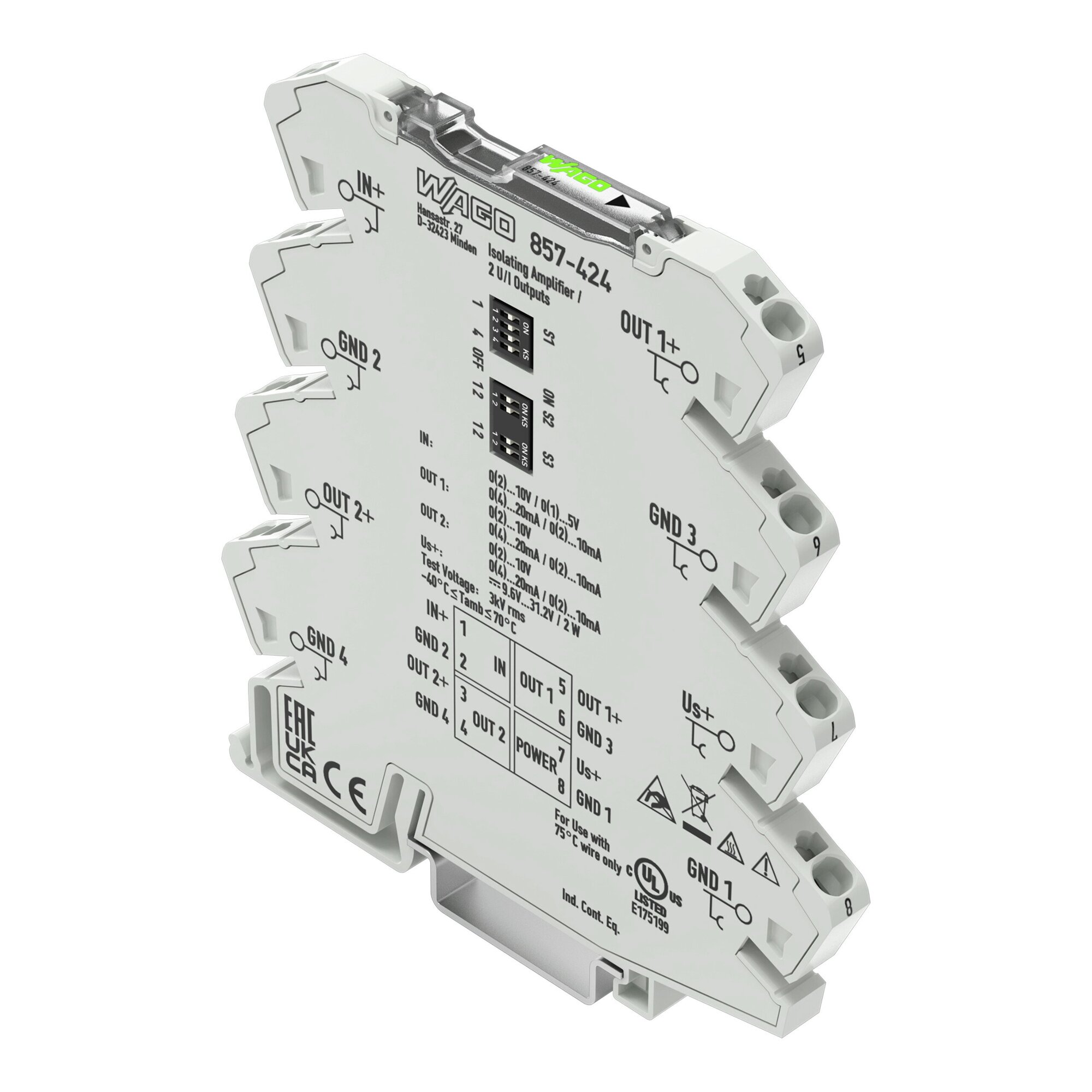 857-424 Isolation Amplifier, 30 V Input