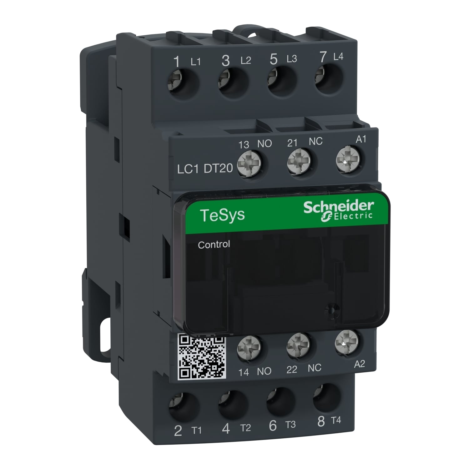 LC1DT20M7 LC1D Series Contactor, 220 V AC v coil, 20 A, 4NO contact, 4 poles