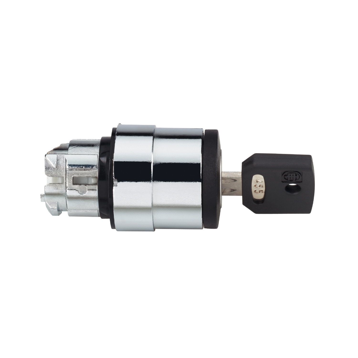 ZB4BG02 Harmony 2-Position 90 deg Standard Stay Put Selector Switch Head With 455 Keylock, 22 mm, Round Shape, Chromium Plated Metal, Black
