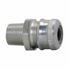 CGFP8917 Form F Straight Cable Gland Connector, 3 in Trade, 1.875 to 2.188 in Cable Openings, Feraloy Iron Alloy, Electro-Galvanized/Aluminum Acrylic Painted