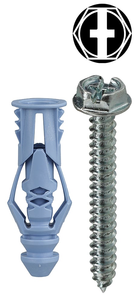 TG10KHXTP Hollow Triple Grip Wall Anchor Kit, 201 Pieces, Nylon