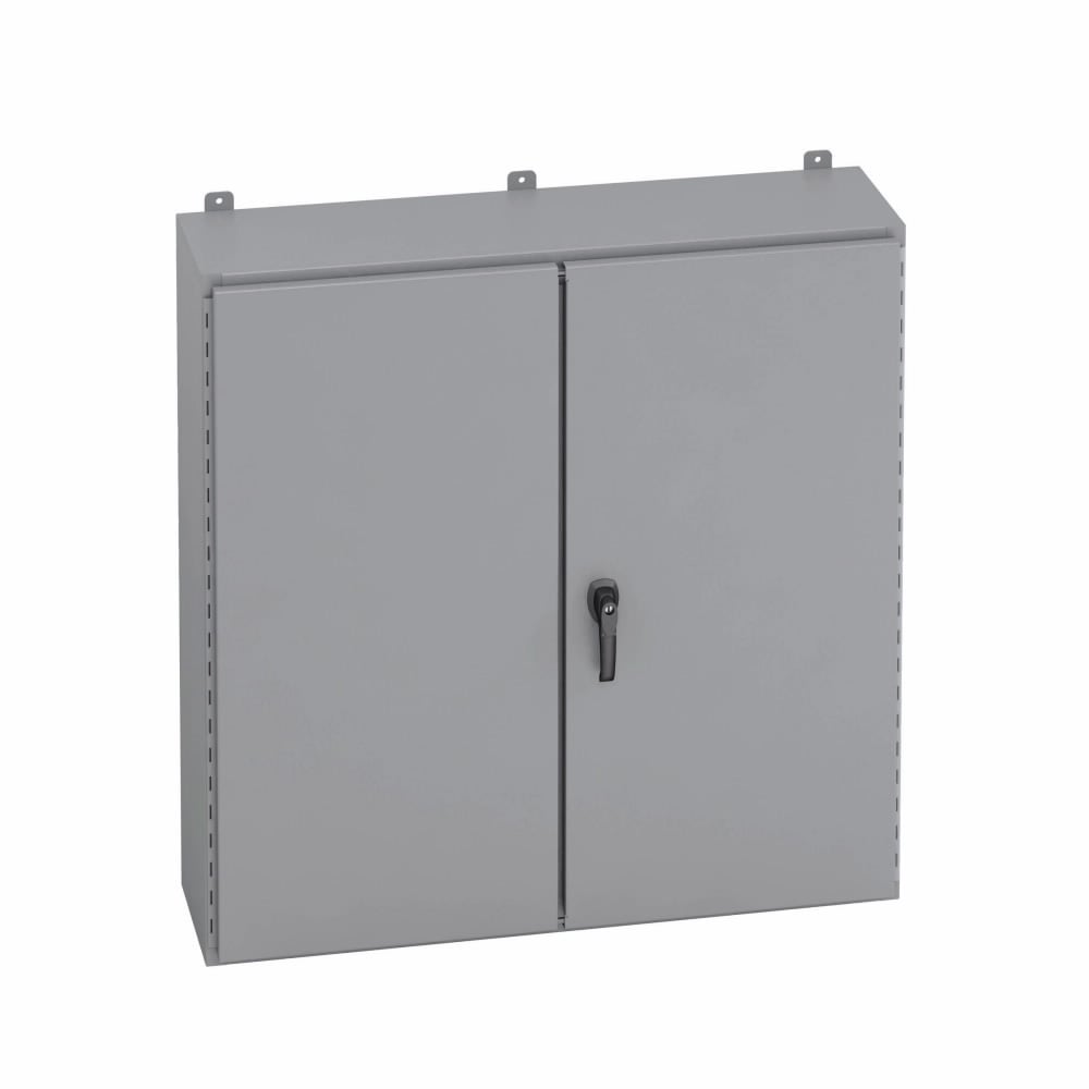 304810-12D 2-Door Electrical Enclosure, 48 in W x 10 in D x 30 in H, NEMA 12/IP65 NEMA Rating, Carbon Steel