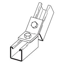 B327GRN Channel Angular Fitting, 2 Holes, 1-5/8 in L, 45 deg Bend, Steel