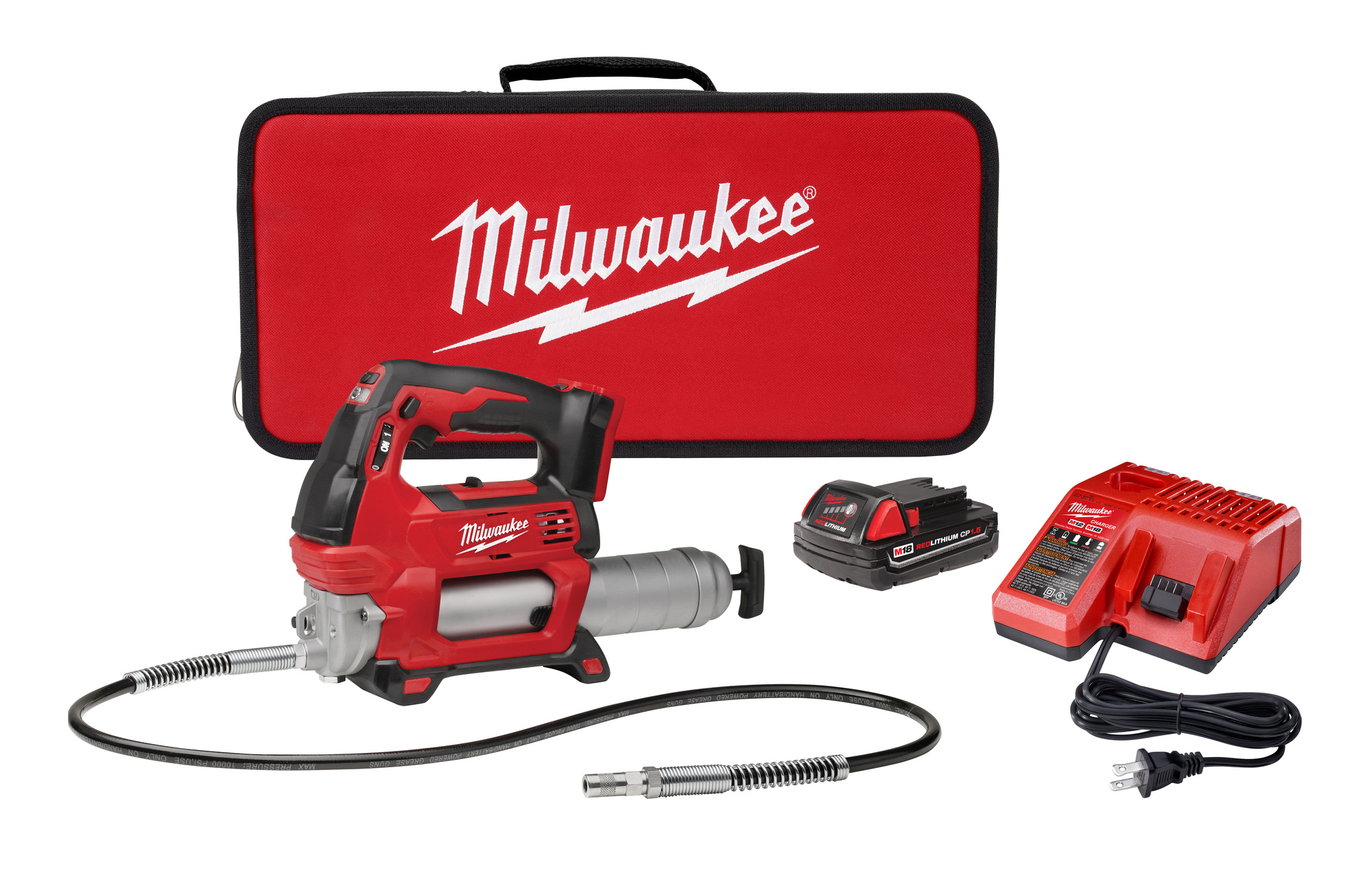 2646-21CT M18 2-Speed Cordless Grease Gun Kit, 14.5 oz Cartridge, 10000 psi Operating