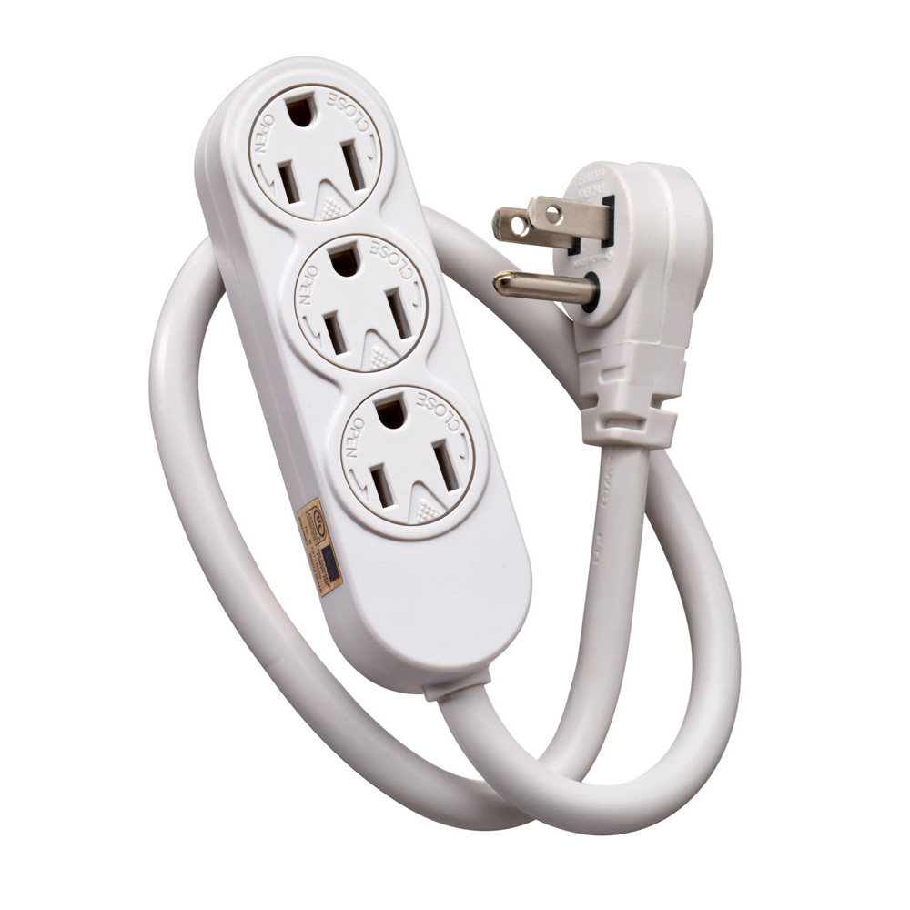 49605-APS Surge Protected Power Outlet Strip, 125 V AC, 15 A, 3 Outlets, 1-1/2 ft L Cord