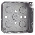 Square Box, 21 Cubic Inches, 4 Inch Square x 1-1/2 Inch Deep, 1/2 Inch Knockouts, Pre-Galvanized Steel, For use with Conduit, pack of 30