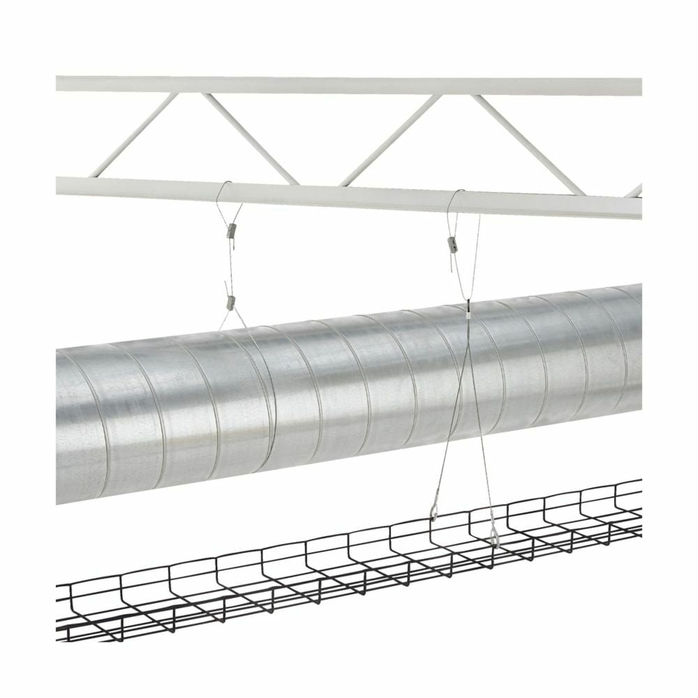 BH4-F2 Vertical Flange Hanger, 1/4 in Rod, Cold Rolled High Carbon Steel, Zinc Phosphate