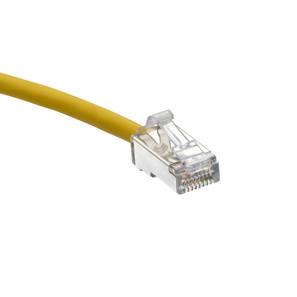 H6A10-10Y High-Flex U/FTP Patch Cord, Cat 6A, 28 AWG Stranded Copper Conductor, 8-Position Modular Non-Keyed Plug Connector, 10 ft L Cord