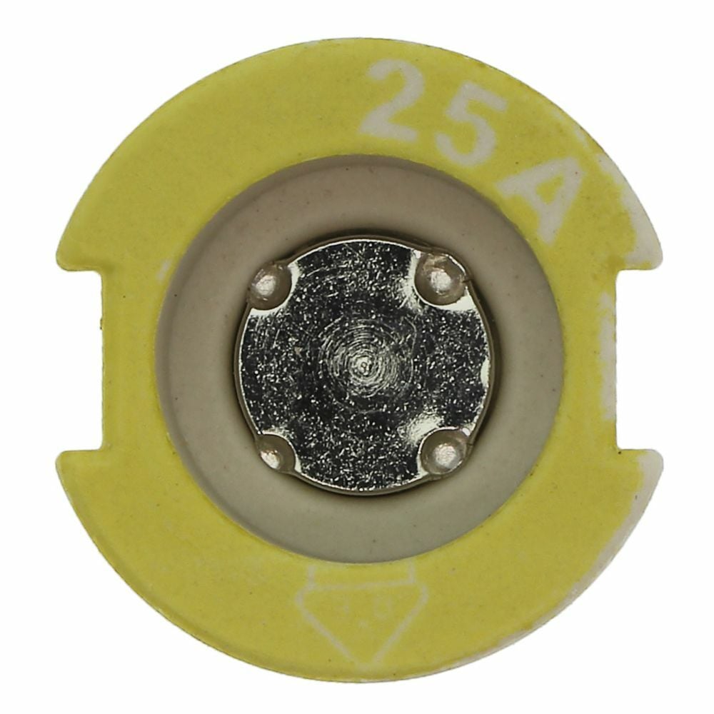 25GD27 Screw Cap Gauge Piece, For Use With Type DII Fuse Links, E27 Base, Non-Indicating DIN Type D Diazed Fuse, 500 V, 25 AV, Yellow