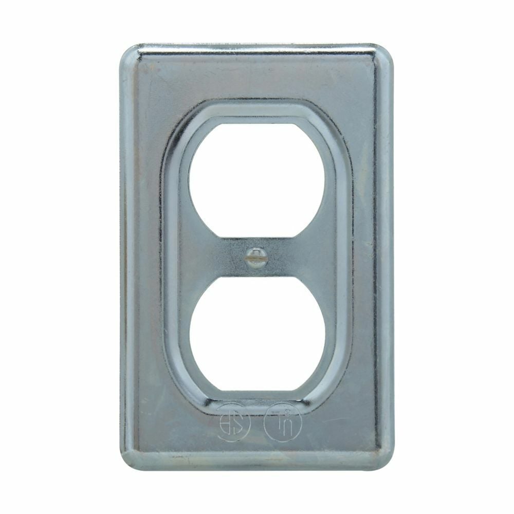 DSS23 Receptacle Cover, 4.28 in L x 0.19 in W x 2-3/4 in D, Duplex Cover, Sheet Steel