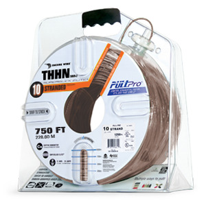 106100908445 PullPro Copper THHN Wire, 10 AWG, Stranded, Brown, 750 ft