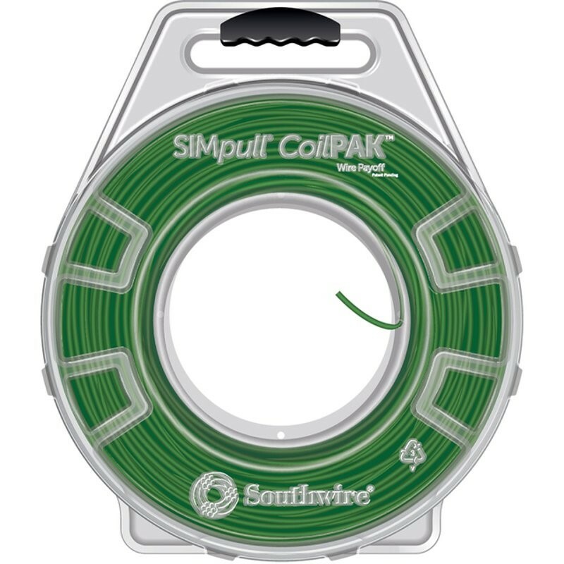 58019505 THHN Wire, 12 AWG, Copper Conductor, Stranded, Green, 2000 ft CoilPak