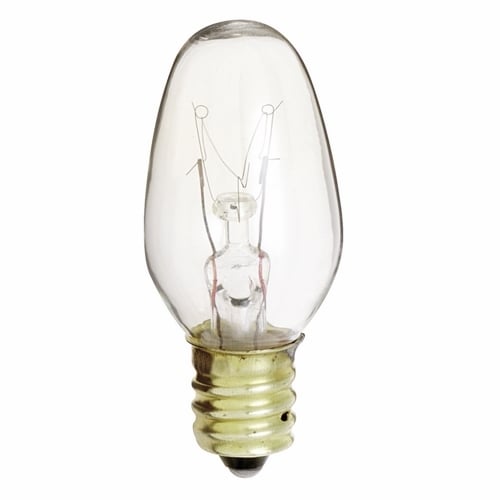 S3903 Dimmable Night and Holiday Light Incandescent Lamp, 10 W, E12 Incandescent Lamp, C7 Shape, 60 Lumens Initial