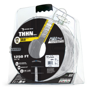 105100802055 PullPro Copper THHN Wire, 12 AWG, Solid, White, 1250 ft