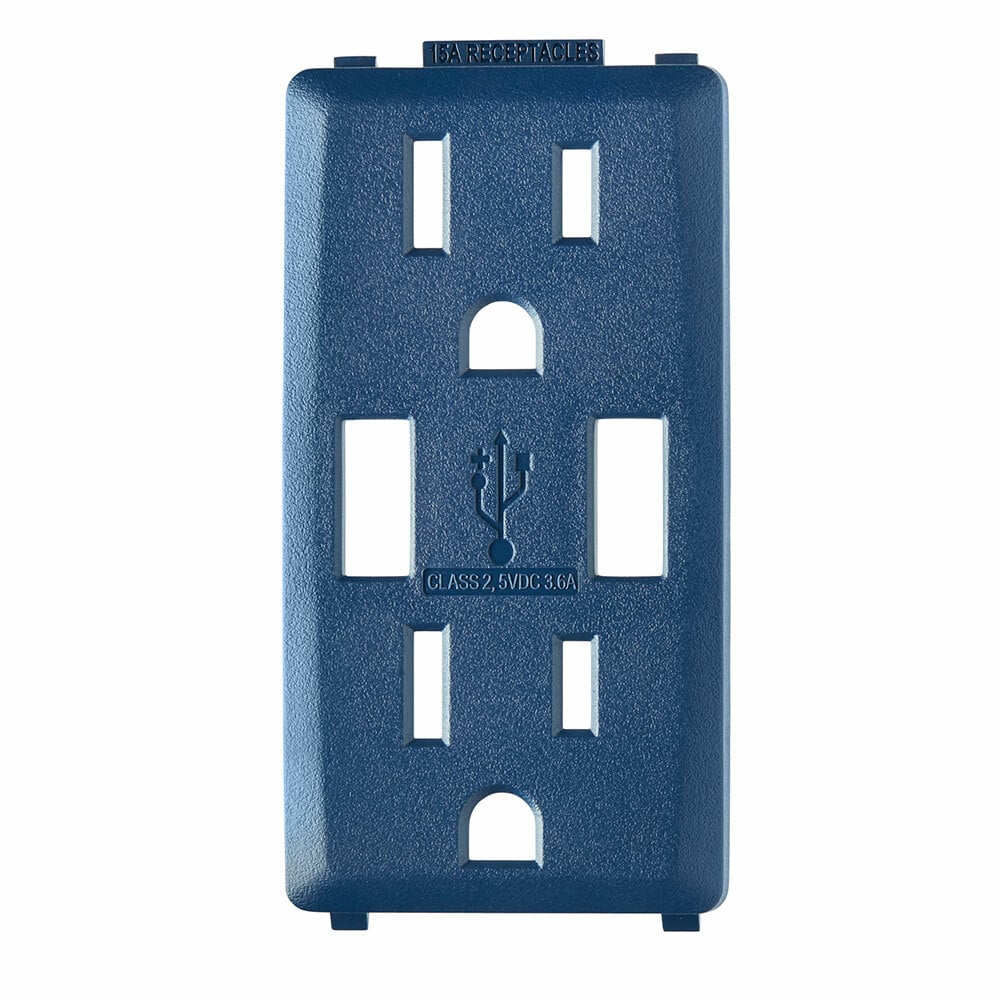 RKAA1-RN Color Change Kit, For Use With Renu RUAA1 15 A USB Charger and Tamper-Resistant Receptacle/Outlet, Rich Navy