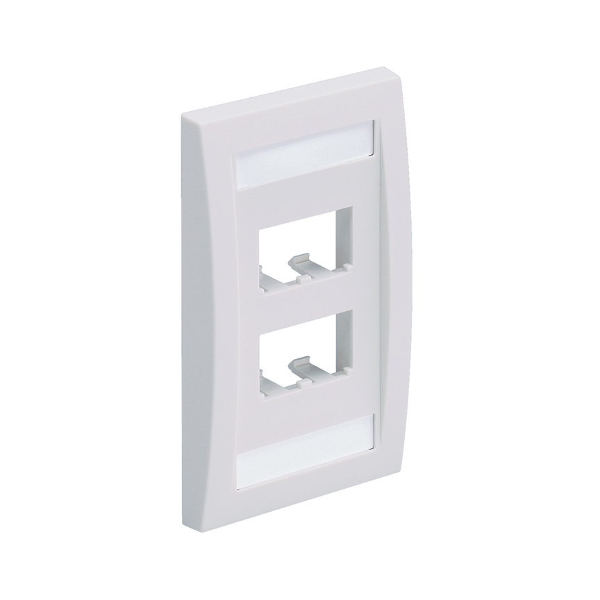 CFPE4EIY Mini-Com PanNet Executive Series Flat Vertical Faceplate, 1 Gangs, 4 Ports, Mini-Com Module, Fastened Mount, ABS