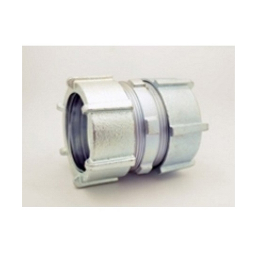 268-US Bridgeport Compression Coupling, 3-1/2 in, For Use With EMT Conduit, Malleable Iron, Zinc Plated