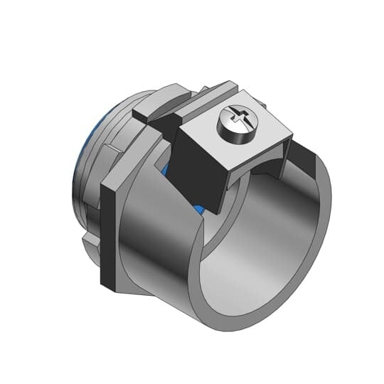 3121 T&B Tite-Bite Insulated Cable Connector, 2-1/2 in Trade, 2-1/2 in Knockout, 2.812 to 3.062 in Cable Openings, Malleable Iron, Electro-Zinc Plated