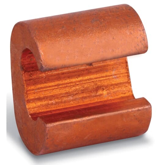 BC202 Color-Keyed Grounding C-Tap Compression Connector, C Shape, 2/0 to 1/0 AWG Main/Run, 8 to 2 AWG Tap, Copper