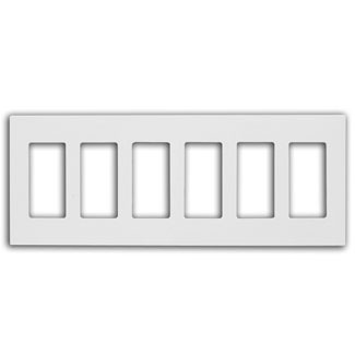80326-ST Decora Screwless Standard Size Wall Plate, 6 Gangs, 11.8 in W x 4.61 in H, Polycarbonate, Light Almond