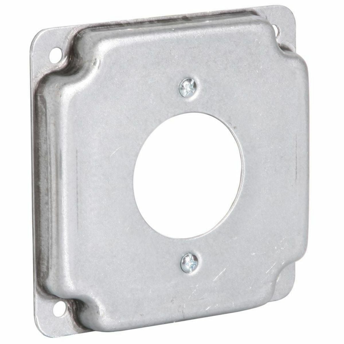 811C Furniture Feed Standard Exposed Work Cover, 4.19 in L x 4.19 in W x 1/2 in D, Receptacle Cover, Steel