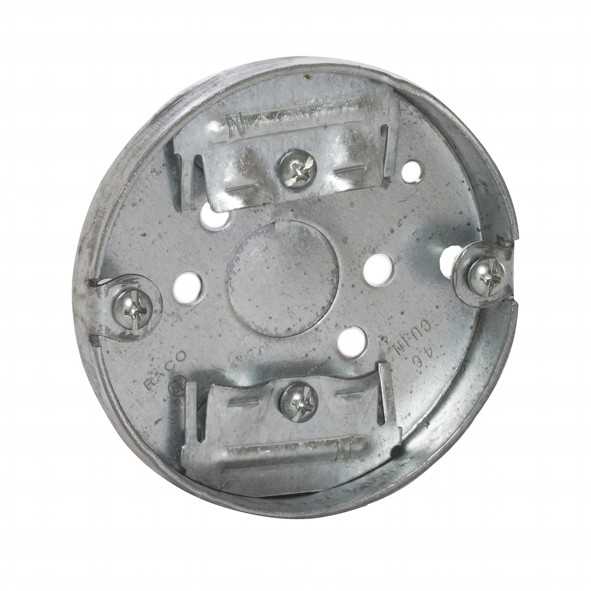 292 Ceiling Pan With NMSC Clamps, Steel, 4 cu-in Capacity, 5 Knockouts, 1/2 in D