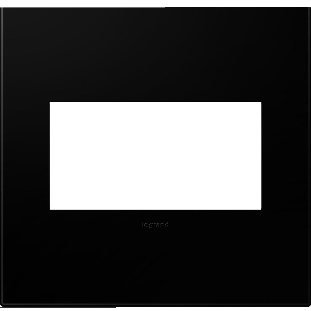 AWP2GNK4 Adorne Designer Wall Plate, 2 Gangs, 5.29 in W x 5.13 in H, Plastic, Black