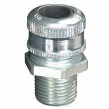 CGB8 CGB MNPT Straight Cable Gland Connector With Oil Impregnated Flax Packing, 3 in Interior Thread, Feraloy Iron/Neoprene, Electro-Galvanized