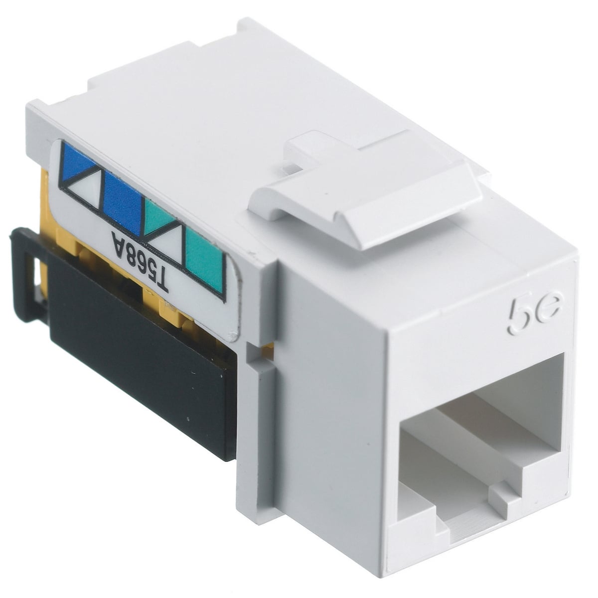 NSJ5EW Standard Universal A/B Modular Jack, Cat 5e Module, Screw Mount, White