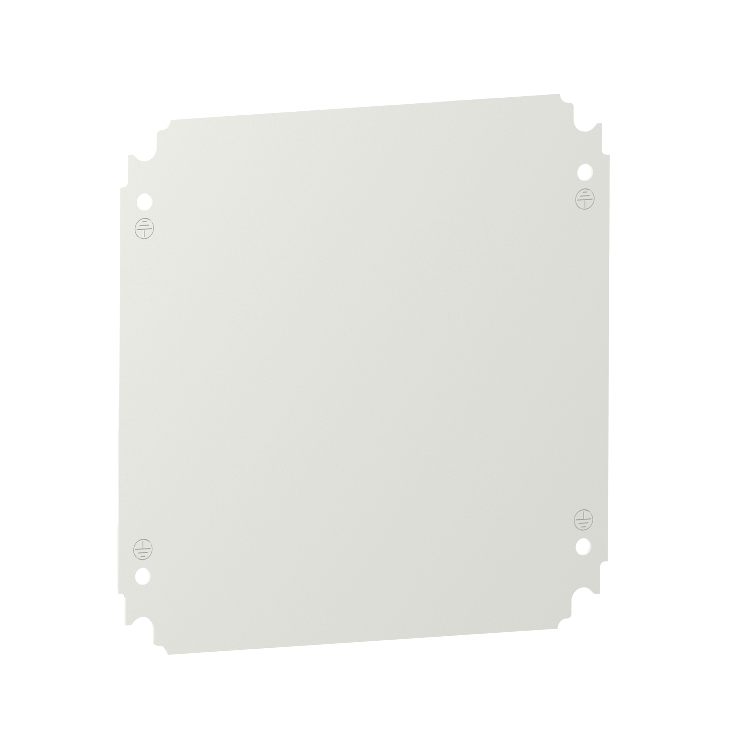 NSYMM33WH Plain Mounting Plate, Galvanized Steel, White