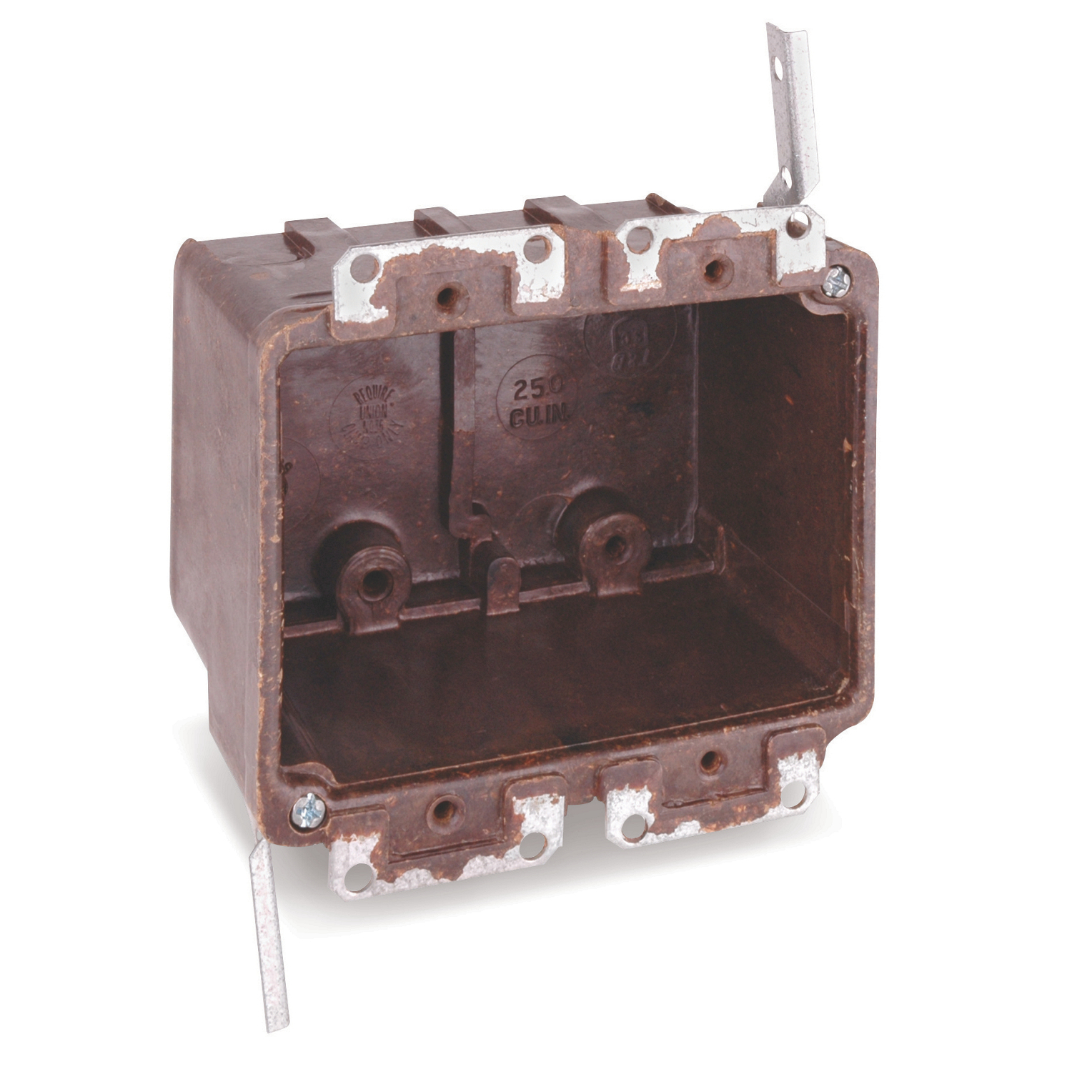 6062-4-UB Carlon Non-Metallic Bracket Outlet Box With High Clamp, Phenolic, 25 cu-in Capacity, 2 Gangs