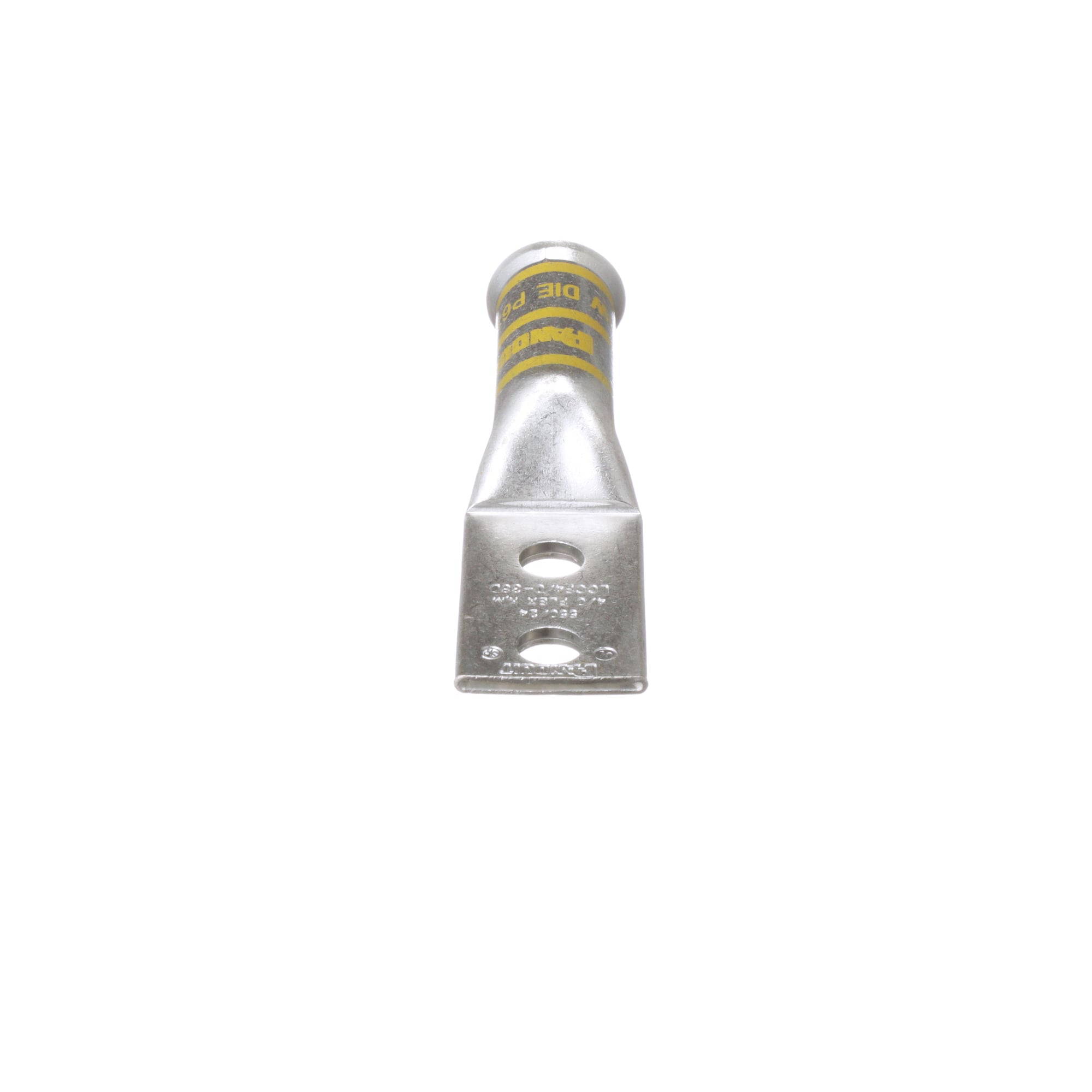 LCCF4/0-38D-X Pan-Lug 2-Hole Compression Connector Lug, 4/0 AWG Extra-Flexible/Flexible Copper Conductor, Die Code: P62, 42.95 in Stud, Tin Plated Copper