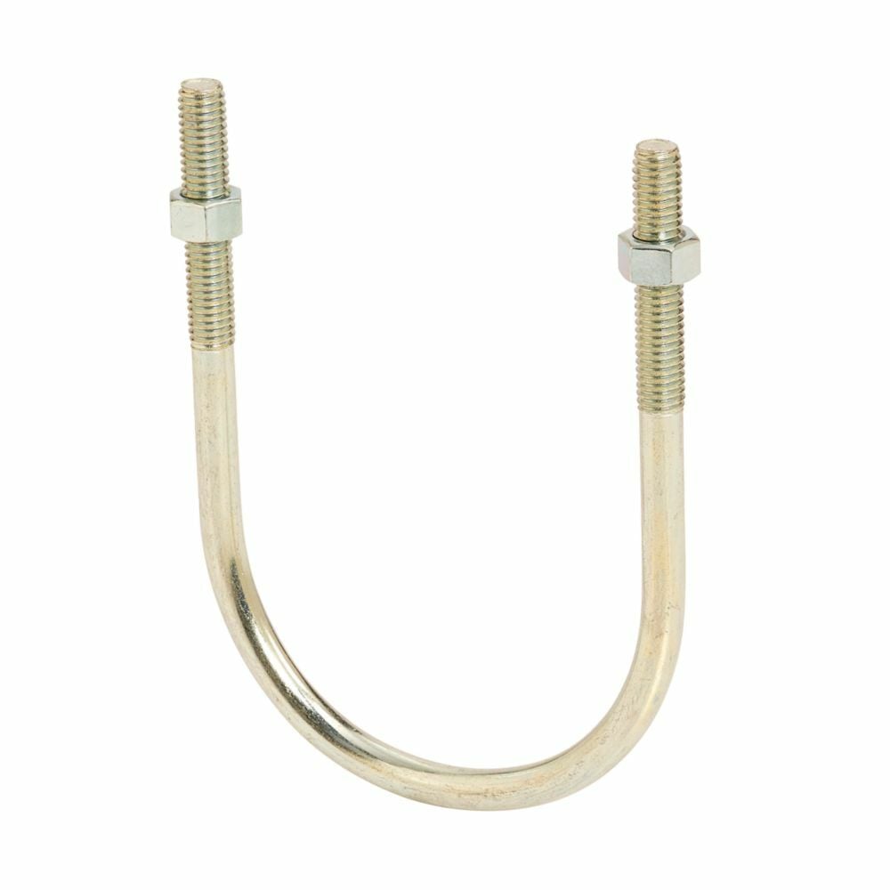 B501-11/2ZN Lightweight Threaded U-Bolt, 5/16-18 in Thread, 1-1/2 in L Stud, 1-3/4 in L Thread, 650 deg F Temperature Rating, 900 lb Load Capacity, For Use With Rigid Conduit/Iron Pipe, Carbon Steel