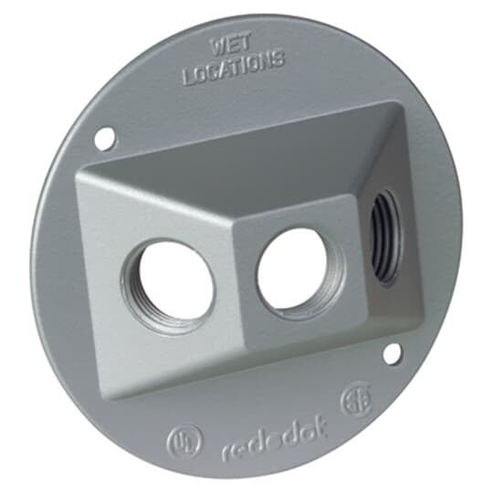 S213E-15R Red Dot Standard Lamp Holder Cover With Gasket, 4-1/8 in Dia, Aluminum