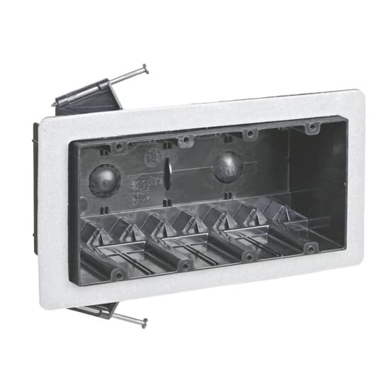 FN-460-VR Carlon Vaportight Ceiling Box, Polycarbonate, 60 cu-in, 4 Gangs, 3-1/2 in L x 7-1/2 in W x 2-3/4 in D