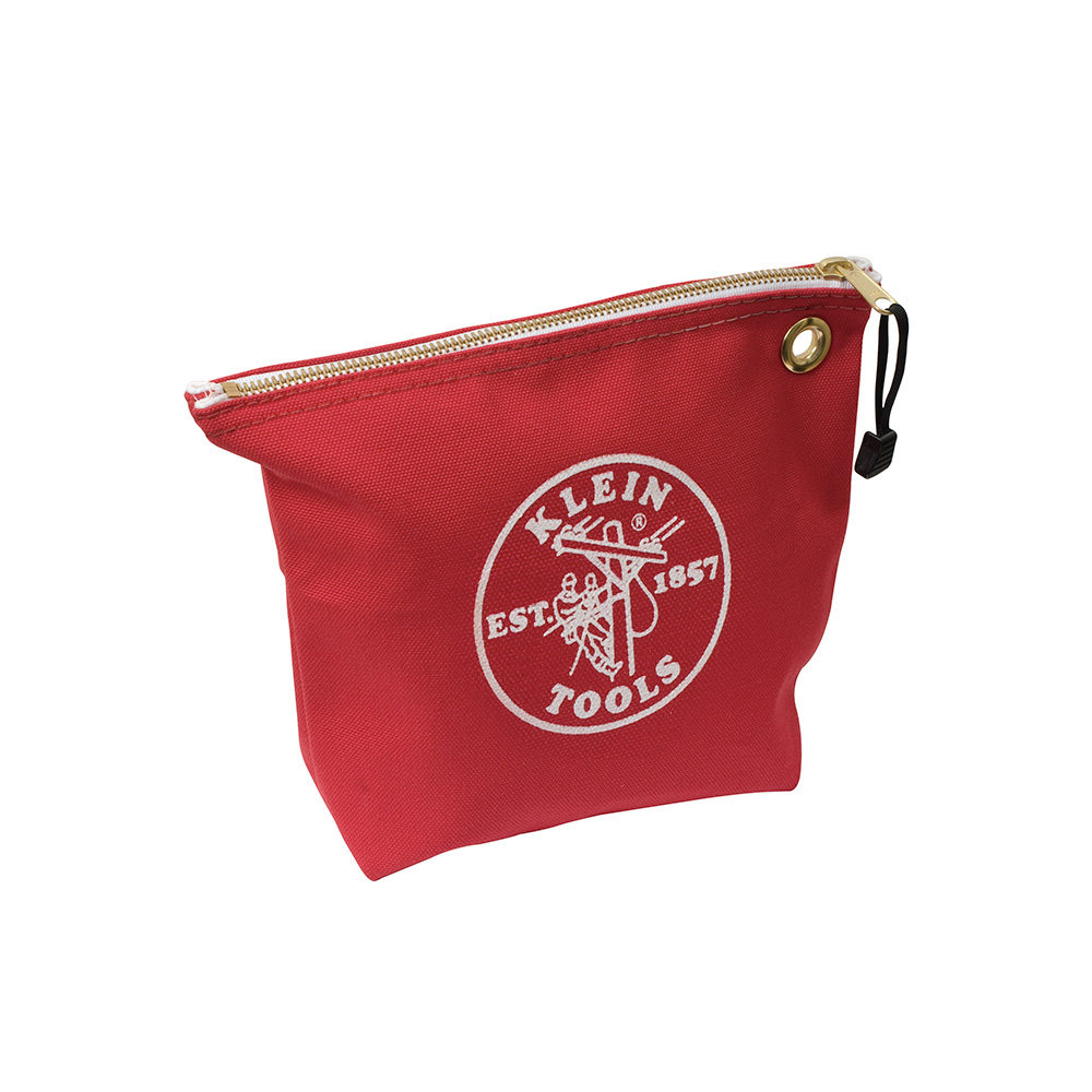 5539RED Consumable Zipper Bag, #8 Canvas, Red