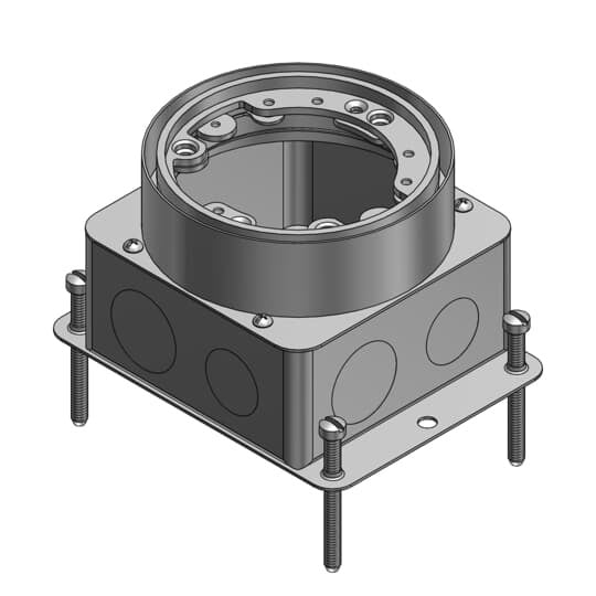 68-D-AL Steel City Deep Flush Service Floor Box With Aluminum Trim Ring, Aluminum, 60 cu-in Capacity, 1 Gang, 4-11/16 in L x 4-1/4 in W x 3-5/8 in H