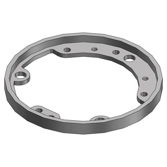 68PFLAL Steel City Flush Service Tile Trim Ring, For Use With 68-P Floor Box, 100 cu-in, 5-5/32 in Dia Opening 6-3/8 in Dia x 6 in D Base, 3/4 and 1 in Conduit Tapping, Aluminum