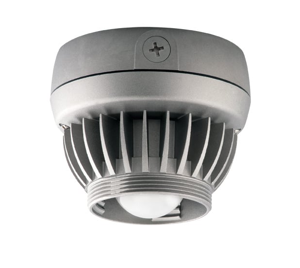 VXLED26 Vaporproof Light Fixture With Clear Prismatic Glass Globe and Wire Guard, 27 W Fixture, 120/208/240/277 V AC, Natural Housing