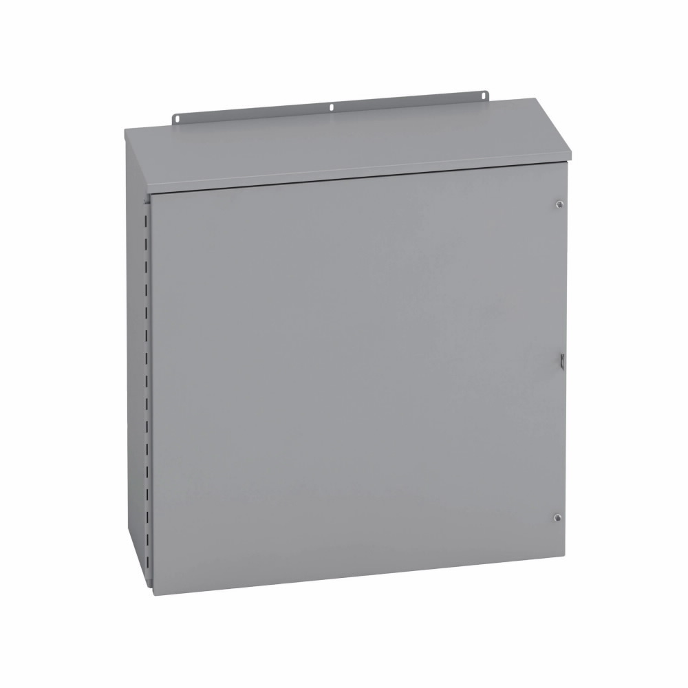 Type 3/3R panel enclosures, 48" height, 12" length, 36" width, NEMA 3R, Hinged cover, RHC enclosure, Wall mount, Medium single door, External mounting feet, Carbon steel