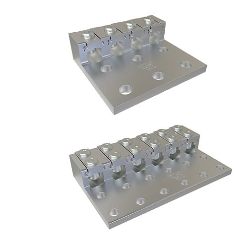 USGL-350R86 ClearTrax Type USGL 1-Stage Heavy Duty Lay-In Spade Mount Terminal Lug, (6) 6 AWG to 350 kcmil Aluminum/Copper Conductor, 1/2 in Stud, Aluminum