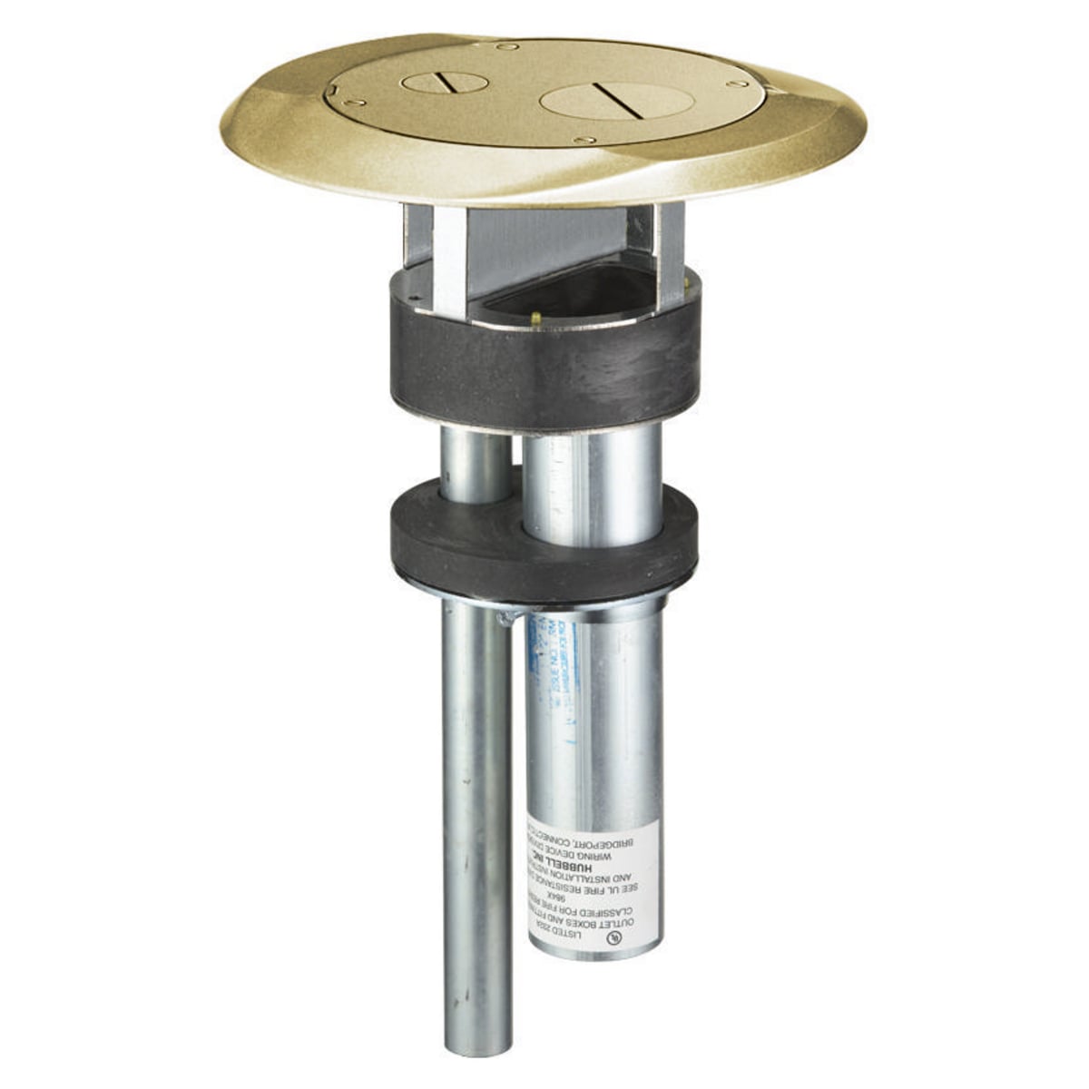 S1PTFFBRS 1-Piece Flush Standard Sized Poke-Through Assembled Unit, 4 in Hole, 8 in Dia x 0.4 in THK Cover, 300 lb Capacity, Composite
