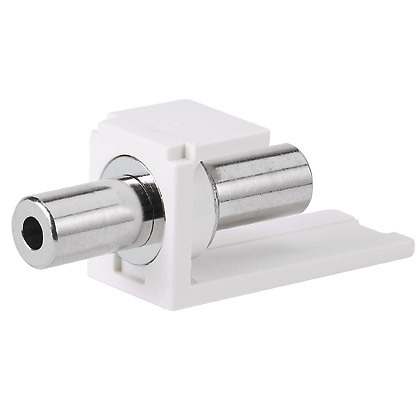 CM35MSCIWY PanNet Mini-Com 3.5 mm Stereo Coupler Module, 0.61 in W x 1.89 in D x 0.72 in H, Pass-Through/Female Connection, Off-White