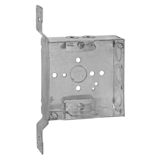 52151-CVN Steel City Outlet Box, Steel, 21 cu-in Capacity, (1) Outlets, (11) Knockouts, 4 in H x 4 in W x 1-1/2 in D