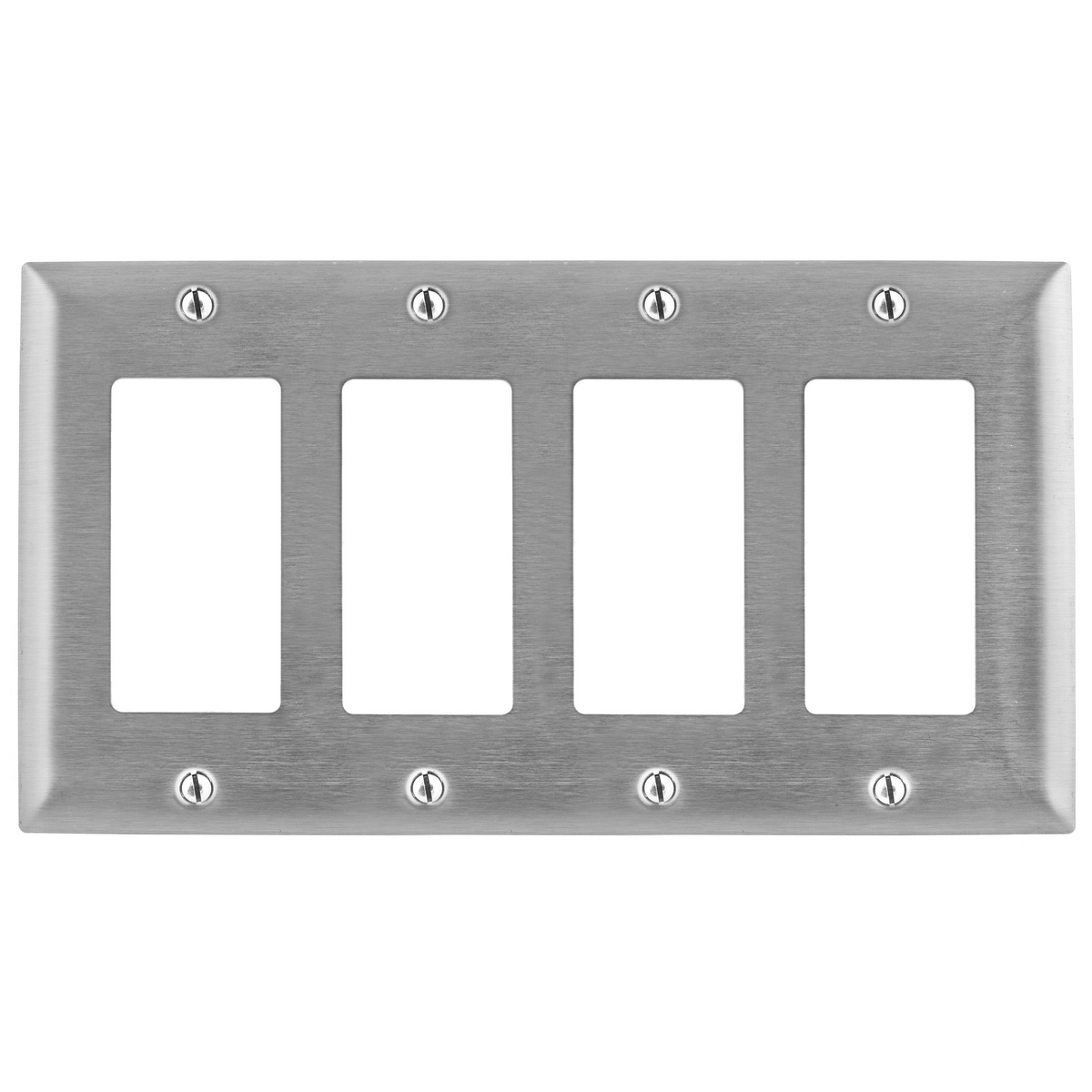 SS264 Standard Decorative Wall Plate, 4 Gangs, 302/304 Stainless Steel