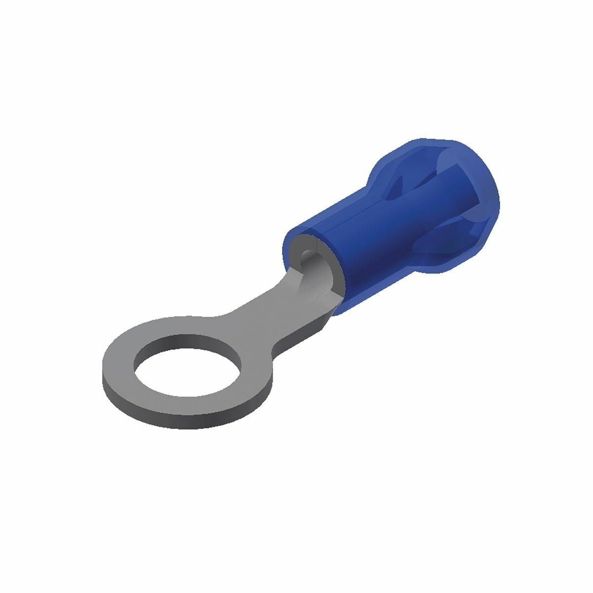 YAE14N43 Type YAE-N Terminal With Nylon Insulation, 16 to 14 AWG Conductor, 0.82 in L, Brazed/Short/Standard Barrel, Copper, Blue