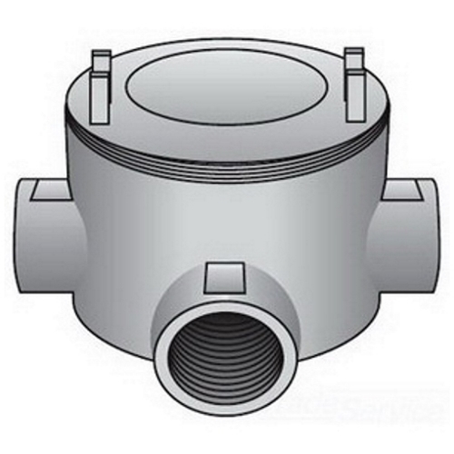 GUAT-50 Dust-Ignitionproof Explosionproof Conduit Outlet Box, 1/2 in, 3 in Cover Opening, 13-1/2 cu-in, Aluminum Enamel/Zinc Electroplated
